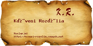 Kövesi Rozália névjegykártya