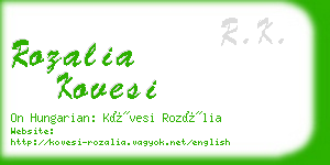 rozalia kovesi business card